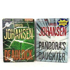 Iris Johansen Brilliance Audio On CD Lot of 2 Deadlock, and Pandora's Daughter